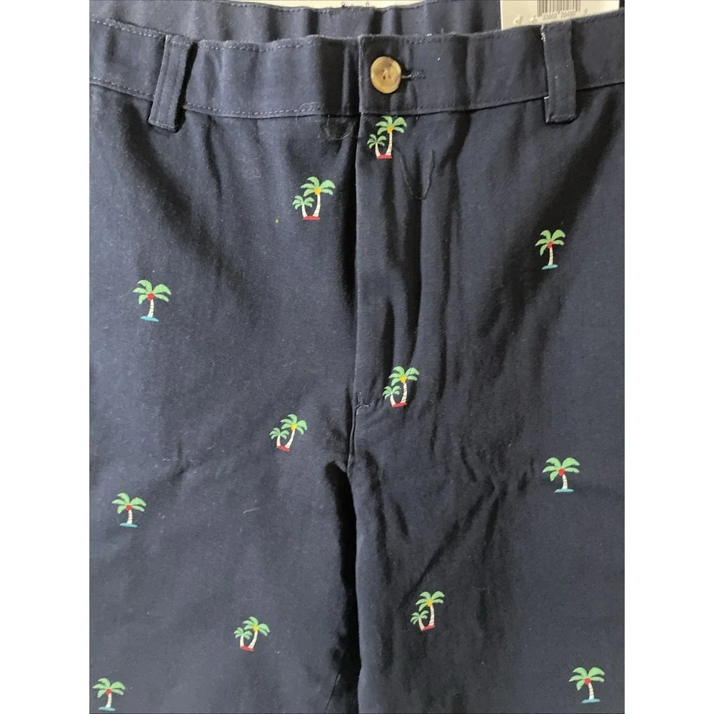 Club Room All Over Palm Trees Navy Blue Chino Shorts NWT Men's Size 38x9 Stretch